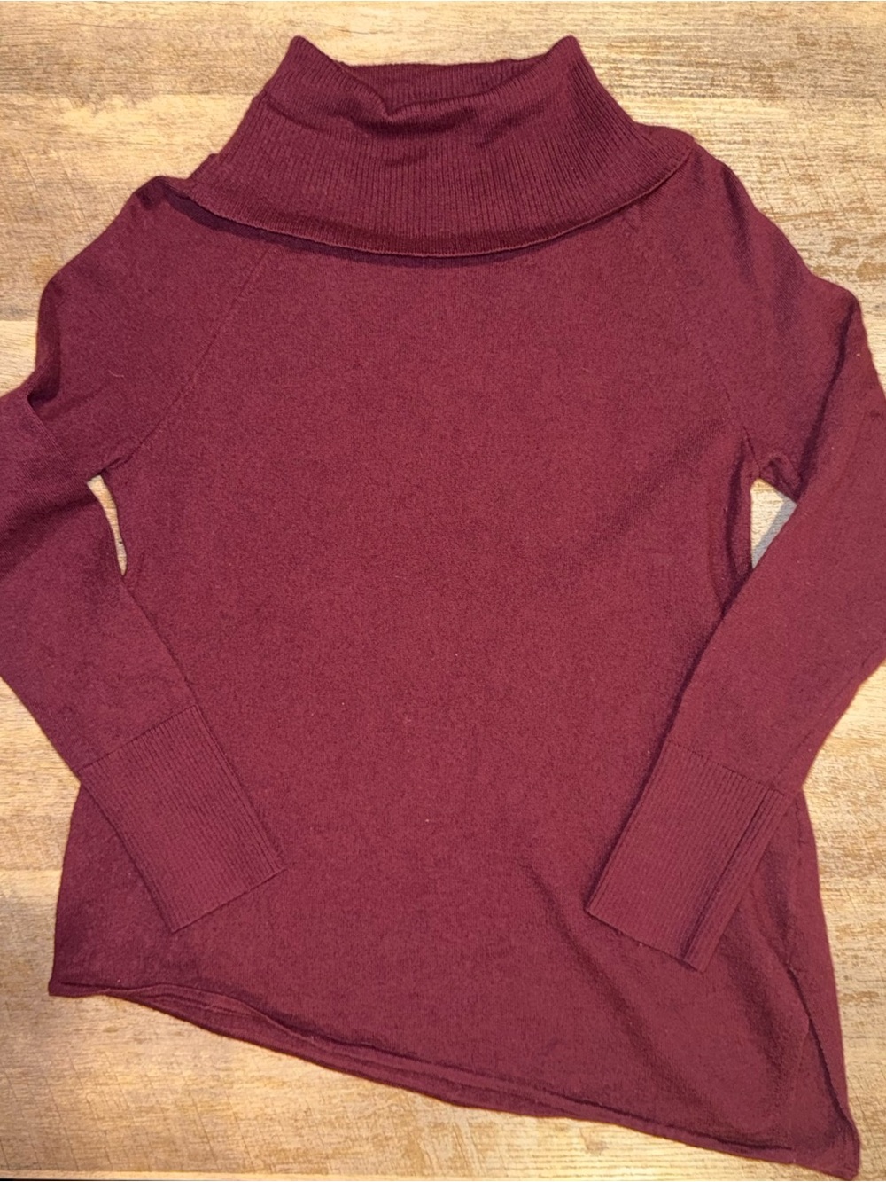 Rachel Zoe Asymmetrical Burgundy Turtleneck Sweater L